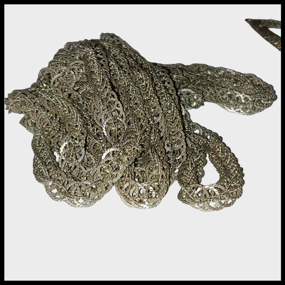 Vintage Guatemalan Sterling Wedding Necklace Teardrop Pendant Multi-Link Chain - Picture 12 of 12